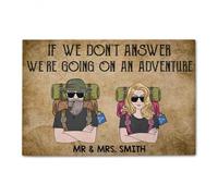 Door Mat If we don't answer we are going on an adventure Custom Doormat
