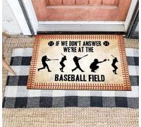Door Mat If We Don't Answer We're At The Baseball Field Doormat