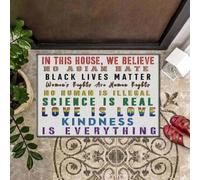 Door Mat In This House We Believe Doormat, No Asian Hate, Black Lives Matter, Equality Doormat