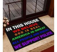 Door Mat In This House We Support Police Doormat