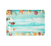 Door Mat Indoor Entrance 16 X 24 Inches Tropical Beach Seaside Print Front Door Mat Flannel Doormat for Front Door Outdoor Entryway Porch