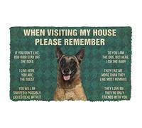 Door Mat Indoor Entrance Please Remember Belgian Shepherds House Rules Custom Doormat Personalized Gifts Home Decor Housewarming Decor 23.6x15.7 Inch