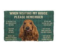Door Mat Indoor Entrance Please Remember English Cocker Spaniel Dogs House Rules Doormat Personalized Gifts Home Decor Housewarming Decor 36x24 Inch