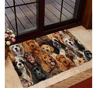 Door Mat Indoor Entrance Porch Welcome Flannel Bathmat A Bunch of Cocker Spaniels Doormat Home Decor Housewarming Decor 23.6x15.7 Inch