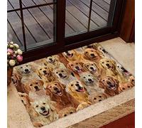 Door Mat Indoor Entrance Porch Welcome Flannel Bathmat A Bunch of Golden Retrievers Doormat Home Decor Housewarming Decor 23.6x15.7 Inch