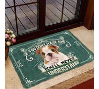 Door Mat Indoor Entrance Porch Welcome Flannel Bathmat Have One English Bulldog Doormat Home Decor Housewarming Decor 23.6x15.7 Inch