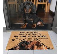 Door Mat Indoor Entrance Porch Welcome Flannel Bathmat Ring The Doorbell and Let Me Sing Dachshund Doormat Home Decor Home Decor Housewarming Decor 36x24 Inch