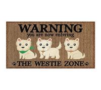 Door Mat Indoor Entrance Porch Welcome Funny Flannel Floor Mat Cartoon Westie Dog Zone Welcome Doormat Home Decor Home Decor Housewarming Decor 23.6x15.7 Inch