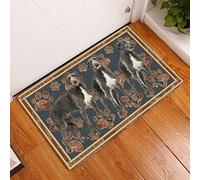 Door Mat Indoor Entrance Porch Welcome Funny Flannel Floor Mat Scottish Deerhound Flower Paw Gift for Dog Lovers Doormat Home Decor Home Decor Housewarming Decor 23.6x15.7 Inch