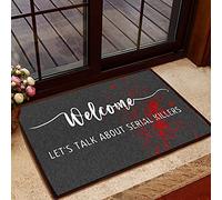 Door Mat Indoor Entrance Porch Welcome Funny Flannel Floor Mat Welcome Lets Talk About Serial Killers Doormat Home Decor Home Decor Housewarming Decor 30x18 Inch