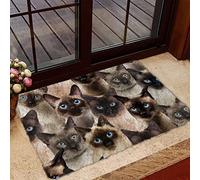 Door Mat Indoor Entrance Porch Welcome Funny Non-Slip Doormat A Bunch Of Siamese Cats Doormat Home Decor Housewarming Decor 36x24 Inch