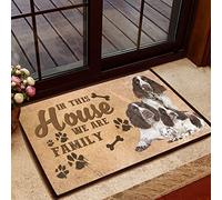 Door Mat Indoor Entrance Porch Welcome Funny Non-Slip Doormat Doormat Home Decor English Springer Spaniel In This House We Are Family Home Decor Housewarming Decor 36x24 Inch