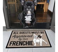 Door Mat Indoor Entrance Porch Welcome Funny Non-Slip Doormat Lovely Doormat Home Decor All Guests Must Be Approved By Our Frenchie Home Decor Housewarming Decor 24x16 Inch