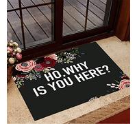 Door Mat Indoor Entrance Porch Welcome Funny Non-Slip Floor Mat Flower Doormat Home Decor Ho Why is You Here Home Decor Housewarming Decor 23.6x15.7 Inch
