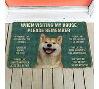 Door Mat Indoor Entrance Porch Welcome Funny Non-Slip Floor Mat Shiba Inu Dog When Visiting My House Please Remember Doormat Home Decor Home Decor Housewarming Decor 36x24 Inch