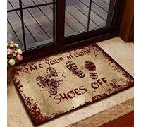 Door Mat Indoor Entrance Porch Welcome Funny Non-Slip Floor Mat Spooky Take Your Bloody Shoes Off Doormat Home Decor Home Decor Housewarming Decor 23.6x15.7 Inch