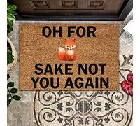 Door Mat Indoor Entrance Porch Welcome Funny Non Slip Rugs Doormat Home Decor Brave Fox Oh for Sake Not You Again Home Decor Housewarming Decor 23.6x15.7 Inch