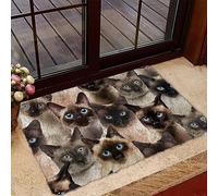 Door Mat Indoor Entrance Print Welcome Flannel Funny A Bunch Of Siamese Cats Doormat Home Decor Housewarming Gift 24x16 Inch