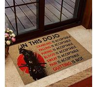 Door Mat Indoor Entrance Print Welcome Funny Doormat Quitting is Not Acceptable in This Dojo Samurai Doormat Home Decor Home Decor Housewarming Gift