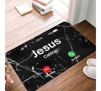 Door Mat Jesus Is Calling Christianty Entrance Rug Non-Slip Floor Mat Soft Entrance Matting For Living Room Indoor Outdoor 40X60CM