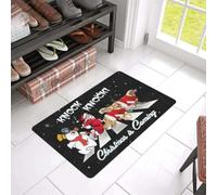 Door Mat Knock Christmas Is Coming Golden Retriever Easy Clean Welcome DoorMat