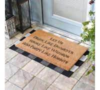 Door Mat Let Us Drink Like Dwarves Smoke Like Wizards