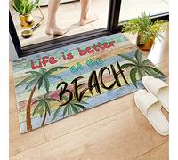 Door Mat Life Is Better At The Beach Floor Mat For Kitchen 40X60CM | Entrance Matting Durable Entrance Rug For Indoor