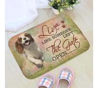 Door Mat Live Like Someone Left The Gate Open Cavalier King Charles Spaniel Doormat
