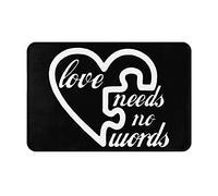 Door Mat Love Needs No Words Autism Awareness Entrance Matting Non-Slip Entrance Rug Soft Floor Mat For Kitchen Outdoor Indoor 40X60CM