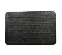 Door Mat - Low Profile 5mm Thick - Washable - Non Slip Rubber Backing - Heavy Duty - Indoor - 4 Colours - 40cm x 60cm (Black)