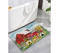 Door Mat My Sunshine Farm Red Barn Truck Gnome Sunflower Entrance Rug Non-Slip Floor Mat Soft Entrance Matting For Living Room Indoor Kitchen 40X60CM