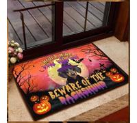 Door Mat Never Mind The Witch Beware Of The Dachshund Happy Halloween Doormat