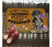 Door Mat No Need To Knock Dachshund Alerted Lavender Printed Doormat
