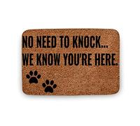 Door Mat No Need To Knock Dog Funny Entrance Rug Soft Floor Mat Non-Slip Entrance Matting For Kitchen Living Room Patio 40X60CM
