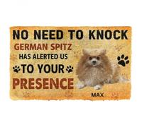 Door Mat No Need To Knock German Spitz Dog Custom Name Doormat