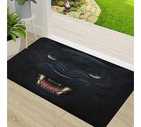 Door Mat,Non-slip Barrier Mats for Indoor and Outdoor,Black Angry Panther Face in Darkness Digital Painting Fierce,Absorbent Entrance Rug Machine Washable Floor Mat Carpet 50x80cm