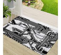 Door Mat,Non-slip Barrier Mats for Indoor and Outdoor,Circuit Board Line Can Illustrate The Scientific and Technical High,Absorbent Entrance Rug Machine Washable Floor Mat Carpet 50x80cm