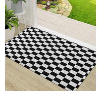 Door Mat,Non-slip Barrier Mats for Indoor and Outdoor,n Black and White Checkered Chessboard Check Pallel Abstct,Absorbent Entrance Rug Machine Washable Floor Mat Carpet 50x80cm
