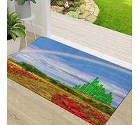 Door Mat,Non-slip Barrier Mats for Indoor and Outdoor,The Yellow Brick Road Leading Into The Emerald City in The Land of Oz Oz Wizard,Absorbent Entrance Rug Machine Washable Floor Mat Carpet 50x80cm