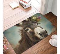 Door Mat Non-Slip Front Door Mat Welcome Mats Donkey Animals Doormat Washable Carpet Entryway Floor Mat Area Rug Indoor Doormat Absorbent Bath Mat for Bedroom Bathroom Kitchen 16''x 24''