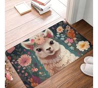 Door Mat Non-Slip Front Door Mat Welcome Mats Flower Alpaca Doormat Washable Carpet Entryway Floor Mat Area Rug Indoor Doormat Absorbent Bath Mat for Bedroom Bathroom Kitchen 16''x 24''