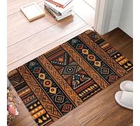 Door Mat Non-Slip Front Door Mat Welcome Mats Traditional African Design Pattern Doormat Washable Carpet Entryway Floor Mat Area Rug Absorbent Bath Mat for Bedroom Bathroom Kitchen 16''x 24''