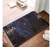 Door Mat Non Slip Rubber Welcome Mat Washable Front Door Mat Halloween Haunted Doormat Kitchen Rugs Outdoor Indoor Entryway Floor Mat Low Profile Entrance Mats for Home Porch Hallway Kitchen