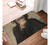 Door Mat Non Slip Rubber Welcome Mat Washable Front Door Mat The silent monkey Doormat Kitchen Rugs Outdoor Indoor Entryway Floor Mat Low Profile Entrance Mats for Home Porch Hallway Kitchen