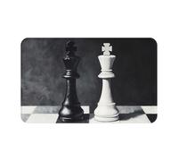 Door Mat Non-Slip Welcome Mats Washable Front Door Mat black and white chess Doormat Kitchen Rugs for Entryway Absorbent Doormat Indoor Outdoor Entrance Mats for Bedroom Kitchen Porch 80 x 49 cm
