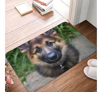 Door Mat Non-Slip Welcome Mats Washable Front Door Mat Cute german shepherd Doormat Kitchen Rugs for Entryway Absorbent Doormat Indoor Outdoor Entrance Mats for Bedroom Kitchen Porch 60 x 40cm