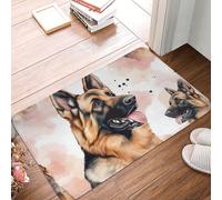 Door Mat Non-Slip Welcome Mats Washable Front Door Mat German Shepherd Dog Lovers Doormat Kitchen Rugs for Entryway Absorbent Doormat Indoor Outdoor Entrance Mats for Bedroom Kitchen Porch 60 x 40cm