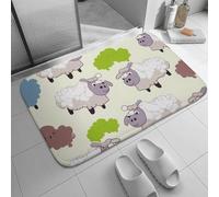 Door Mat Outdoor Indoor Welcome Mats Non Slip Floor Mat Cartoon Sheep Front Doormat for Entryway Rug Front Porch Laundry Bathroom Bedroom Rug Carpet 19.7"x31.5"
