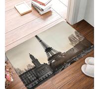 Door Mat Outdoor Indoor Welcome Mats Non Slip Floor Mat Travel Paris Front Doormat for Entryway Rug Front Porch Laundry Bathroom Bedroom Rug 16x24in Carpet