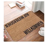 Door Mat Outside Outside Door Mat Welcome Door Mats Willkommen Auf Wiedersehen German Greeting Front Porch Rugs Indoor Non Slip Door Mats Entrance Patio Carpet Rugs Floor Mat(40x60cm(16x24 inch))